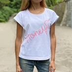 【Honey heart】ロゴTシャツ　ホワイト　レディース　半袖