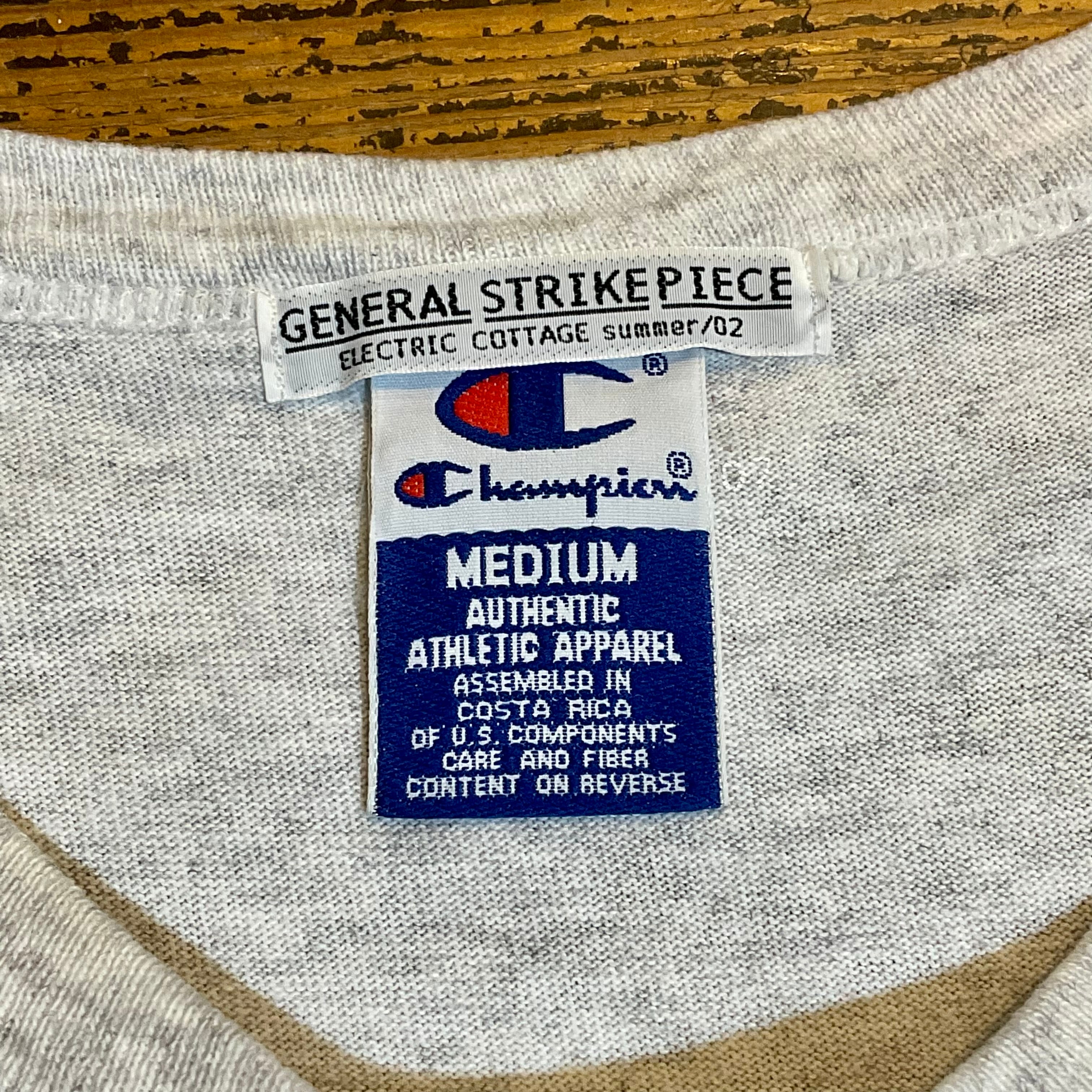 ELECTRIC COTTAGE Championボディ　Tシャツ 00's Champion × ELECTRIC COTTAGE Tシャツ GENERAL STRIKE PIECE M
