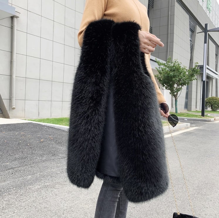 ダイアグラム ファーベスト 羽織り フォックスファー 羊革