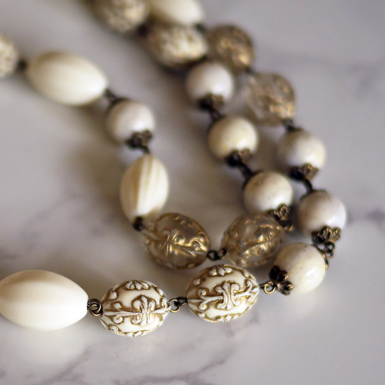 《一点もの》アイボリー ミックス ネックレス