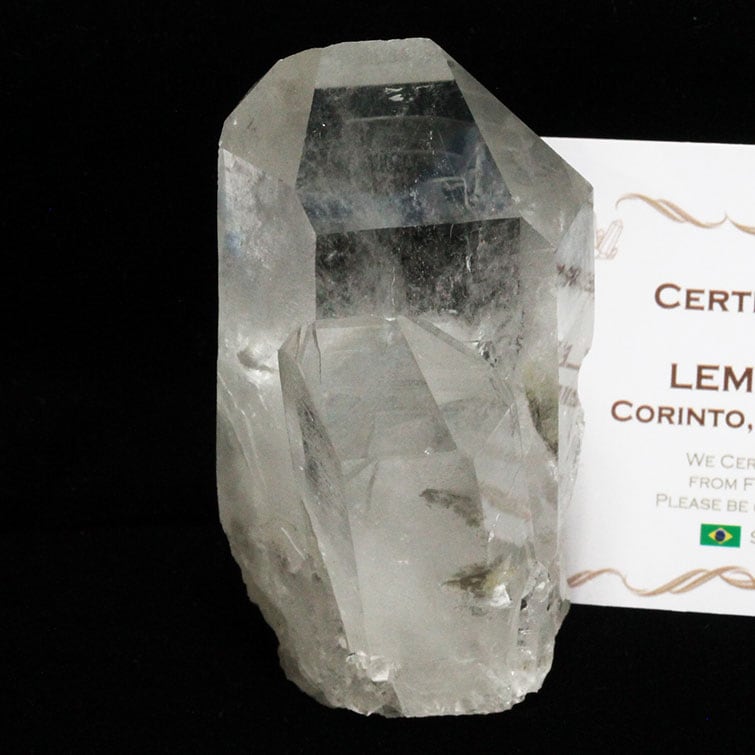 水晶 クラスター 原石 ブラジル ミナスジェライス州 コリント産 レムリアンシード 証明書付属 272-118