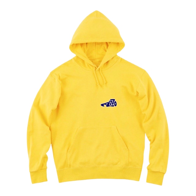 KICKS Logo Sweat hoodie / yellow×navy