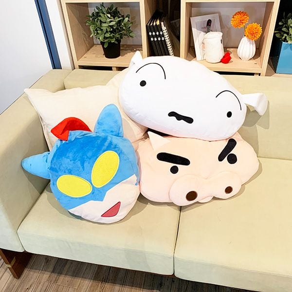 クレヨンしんちゃん シロ もっちりフェイスクッション ぬいぐるみ