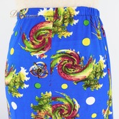 フラメンコ 衣装 ファルダ スカート 青 柄 模様 緑 タイト 軽い 薄い レッスン 練習 お洒落 フリル ブルー系 グリーン系 おしゃれ 女性用 Mサイズ ダンス 練習着 ファッション レディース