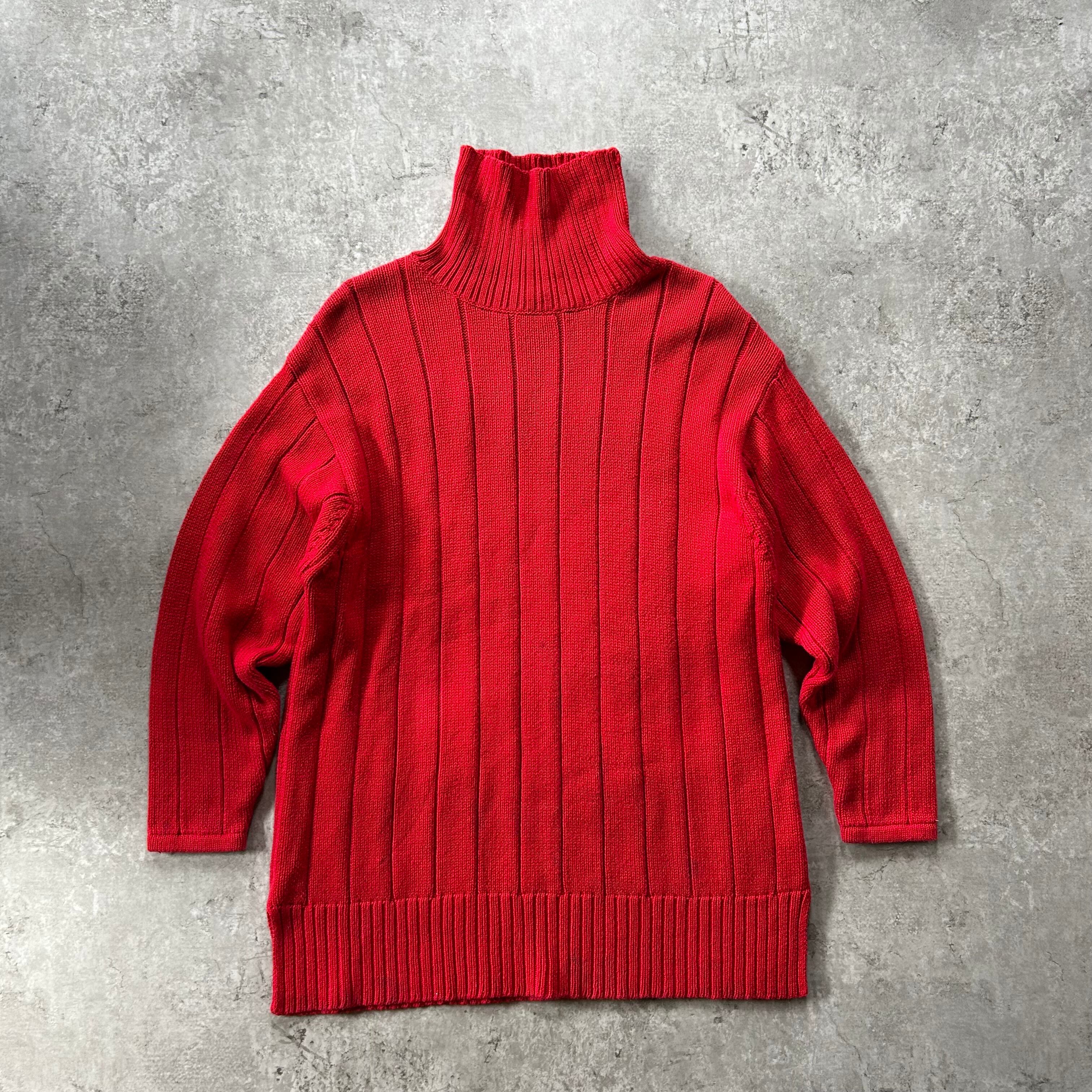 80s Eddie Bauer コットンニット バーガンディー ローゲージ L 80s エディーバウアー コットンニット バーガンディー ローゲージ L 黒