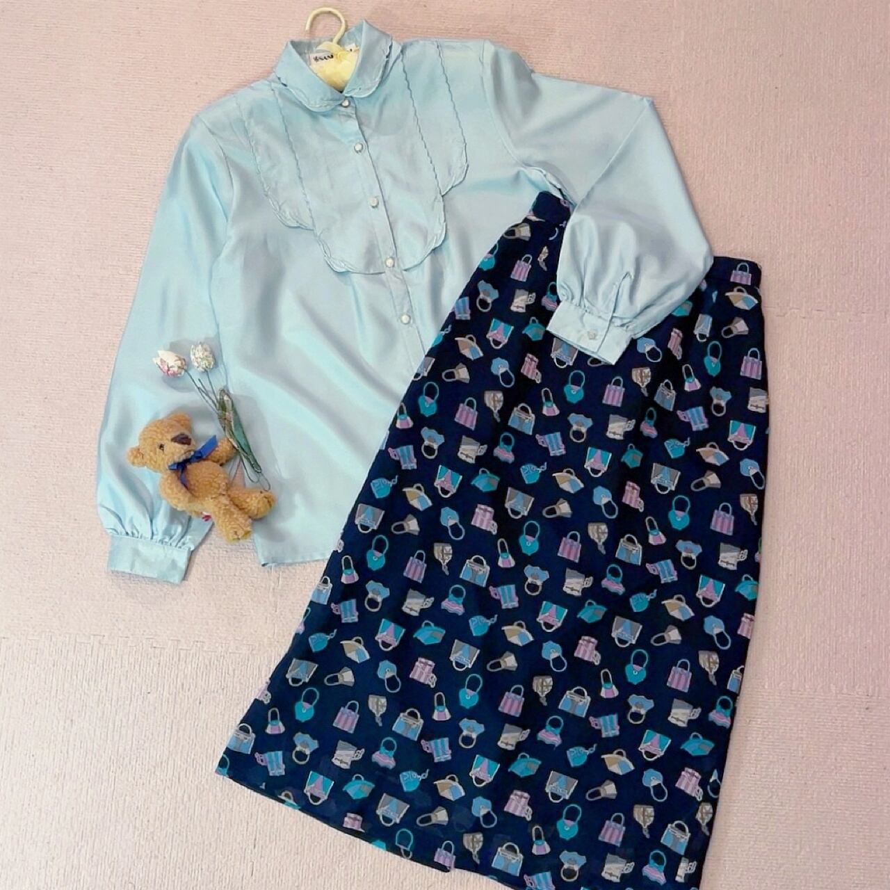 mint green embroidery blouse