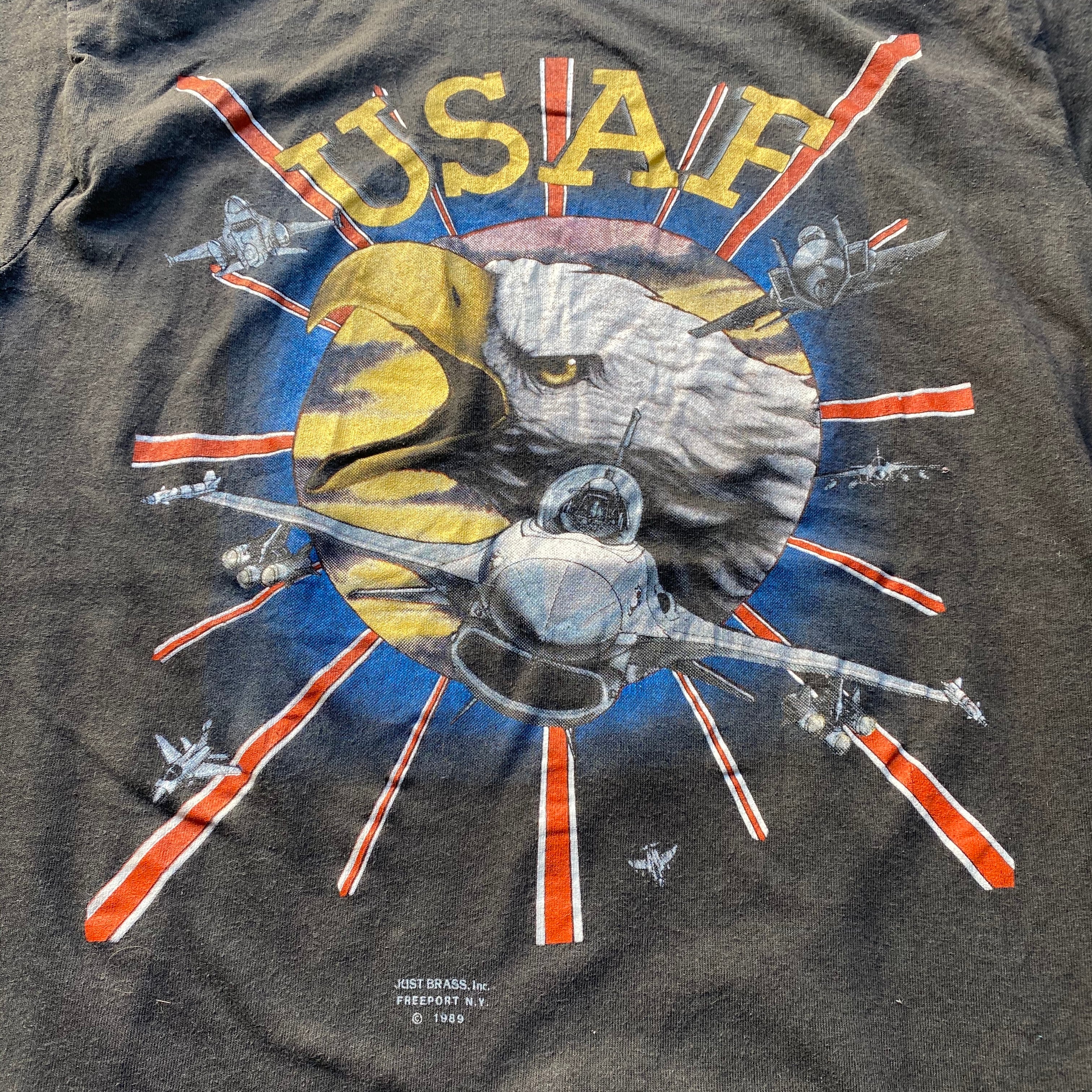 80年代 USAF U.S.AIR FORCE アメリカ空軍 プリントTシャツ