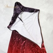フラダンス 衣装 ワンピース ドレス レッド系 パープル系 無地 シンプル ベロア ワンショルダー 光沢 上品 グラデーション 華やか ダンス衣装 イベント ステージ フラ ダンス タヒチアン かわいい レディース