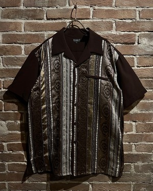 【Caka act3】Beautiful Switching Design S/S Open Coller Shirt