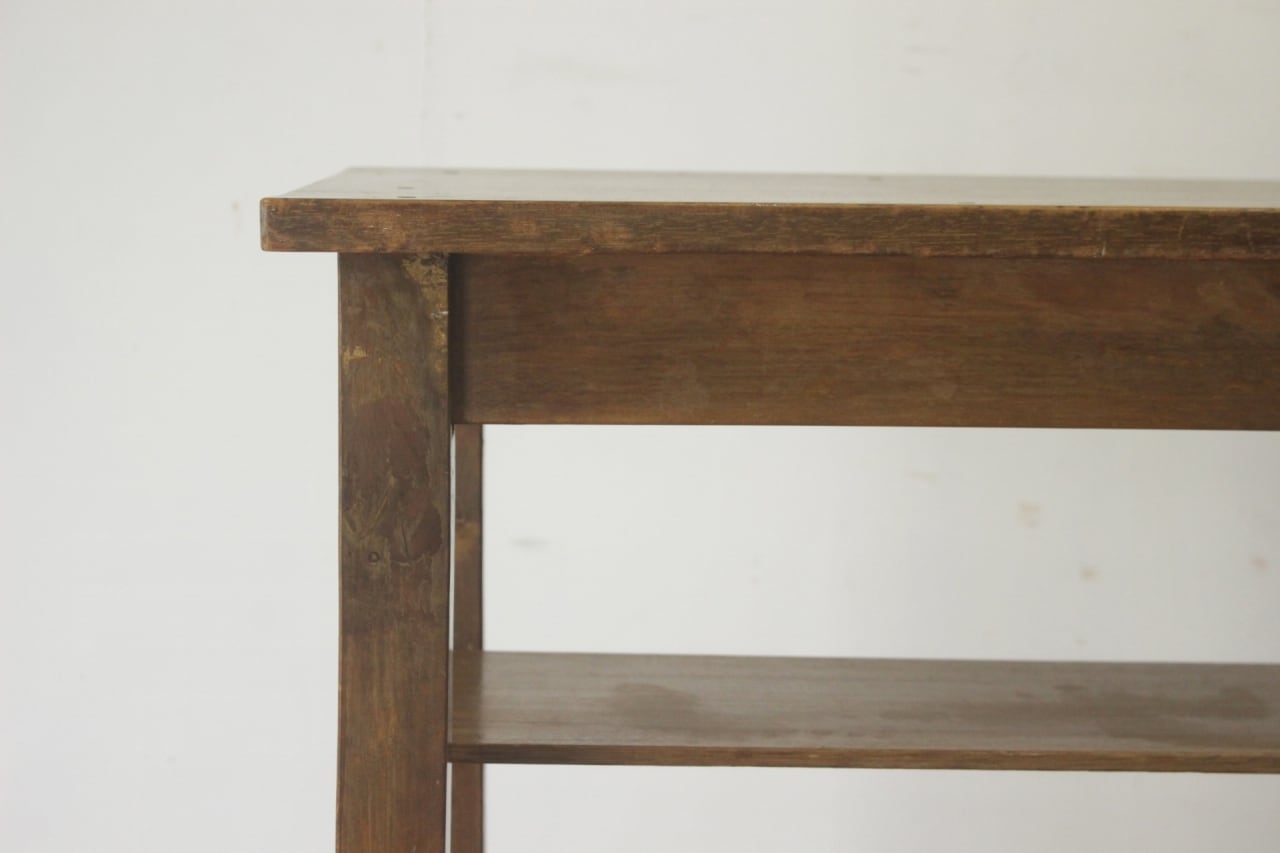 レトロ 作業台 花台 飾り台 展示台 テーブル 机 ラワン材 ナチュラル