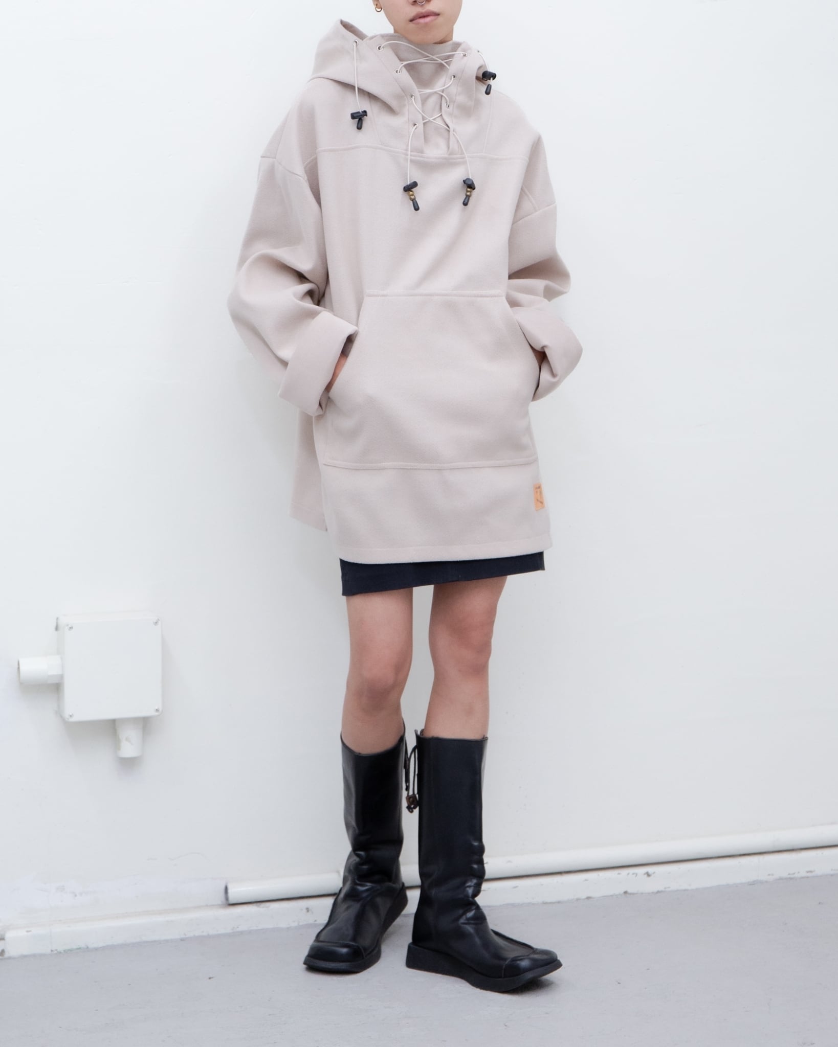 luik 1990s oversized lace-up hoodie パーカー