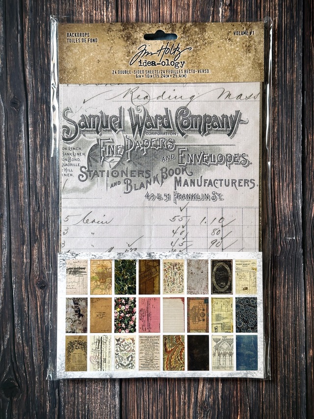 Tim Holtz Idea-ology　ヴィンテージ風両面素材紙24枚入り Backdrops Volume 1 TH94117【Tim Holtz（ティムホルツ）】[TH-1]