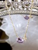 10金 天然石 アメジスト/ホワイトトパーズ ネックレス