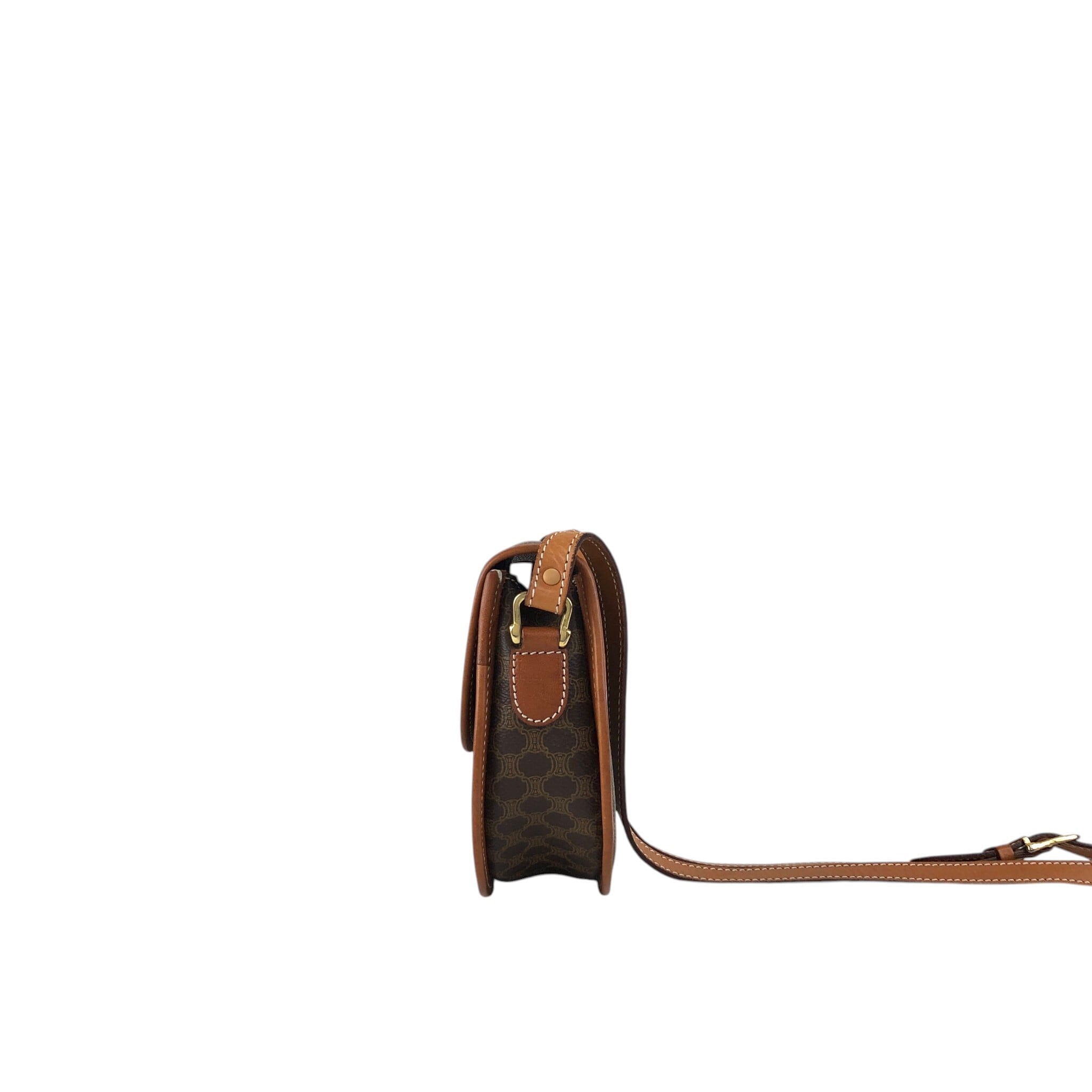 CELINE セリーヌ ショルダーバッグ ブラウン ブラゾン型押し PVC ミニ