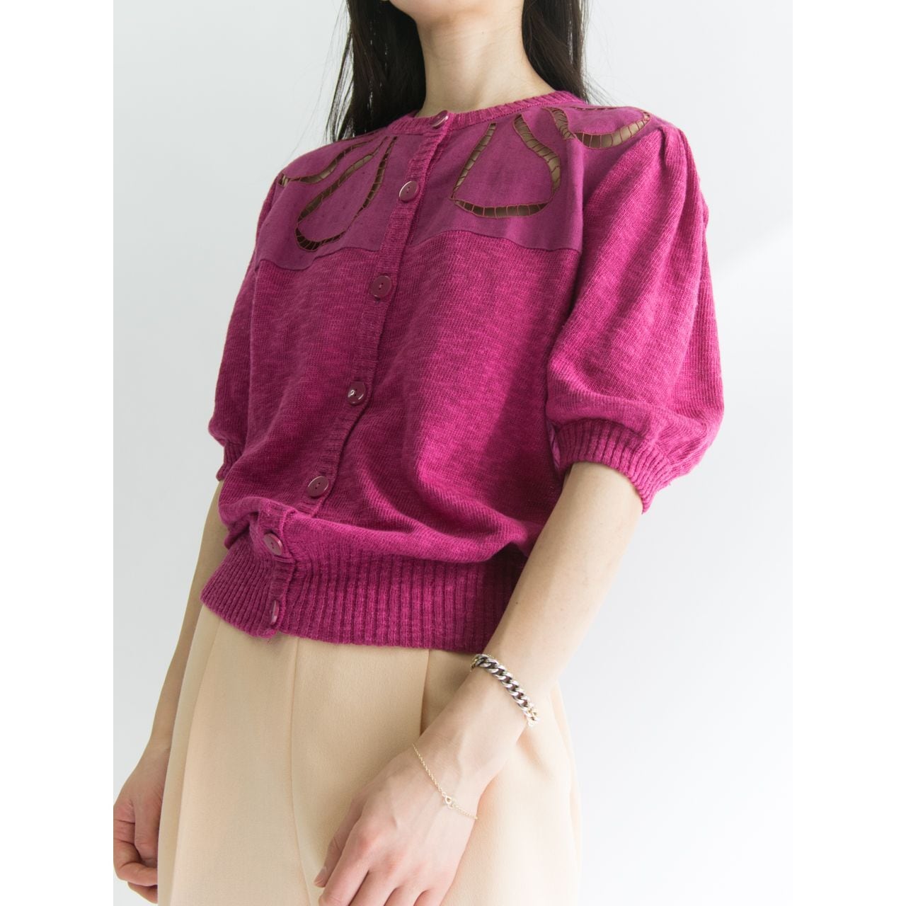 【mila schon】Made in Italy linen-cotton knit cardigan(ミラショーン イタリア製リネンコットンカーディガン)3b