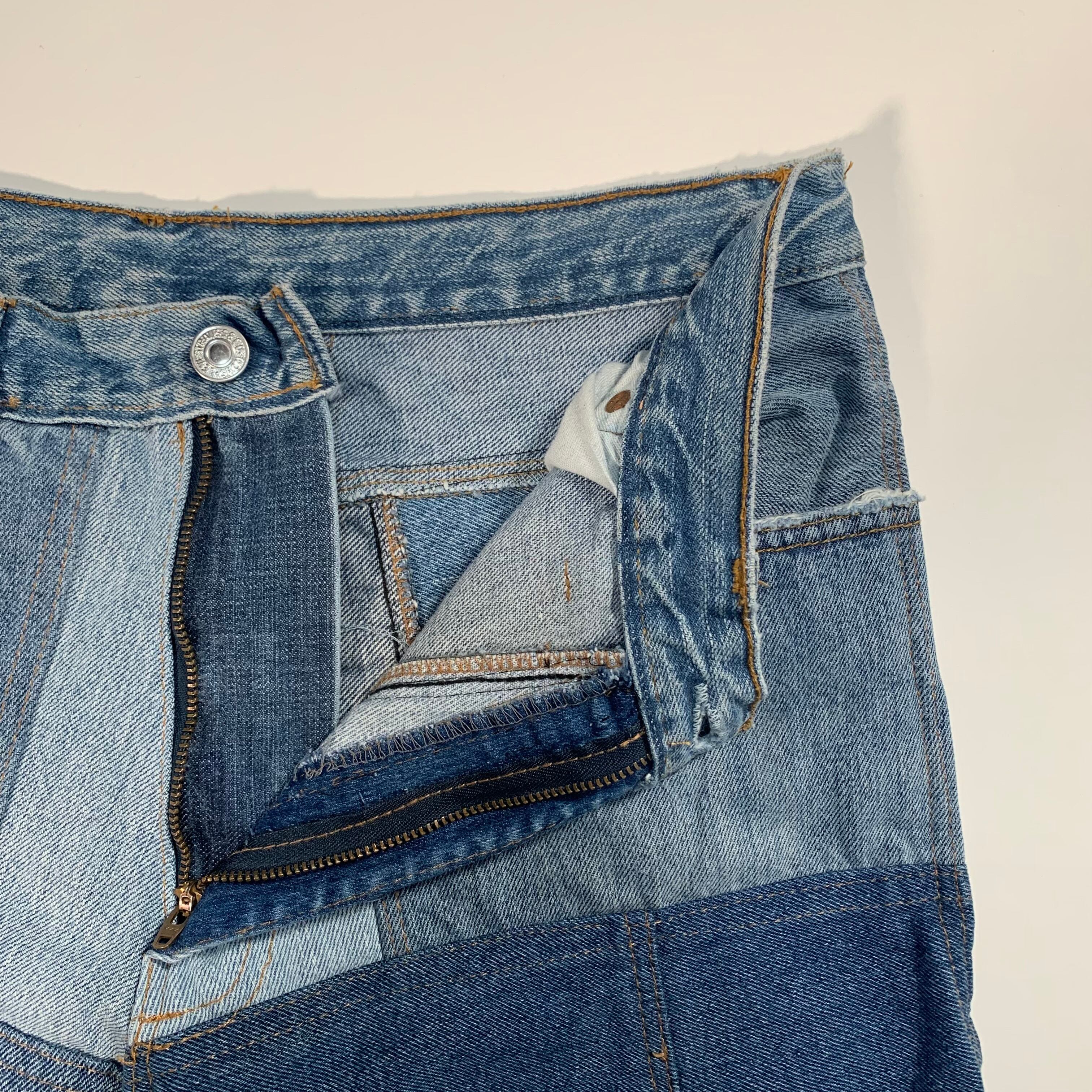 12615 リメイクデニム 再構築 パッチワークデザイン W31 | San Fernando