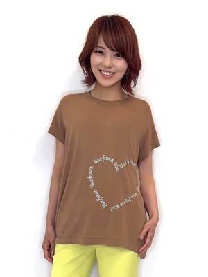 ハート刺繍フレンチスリーブニット