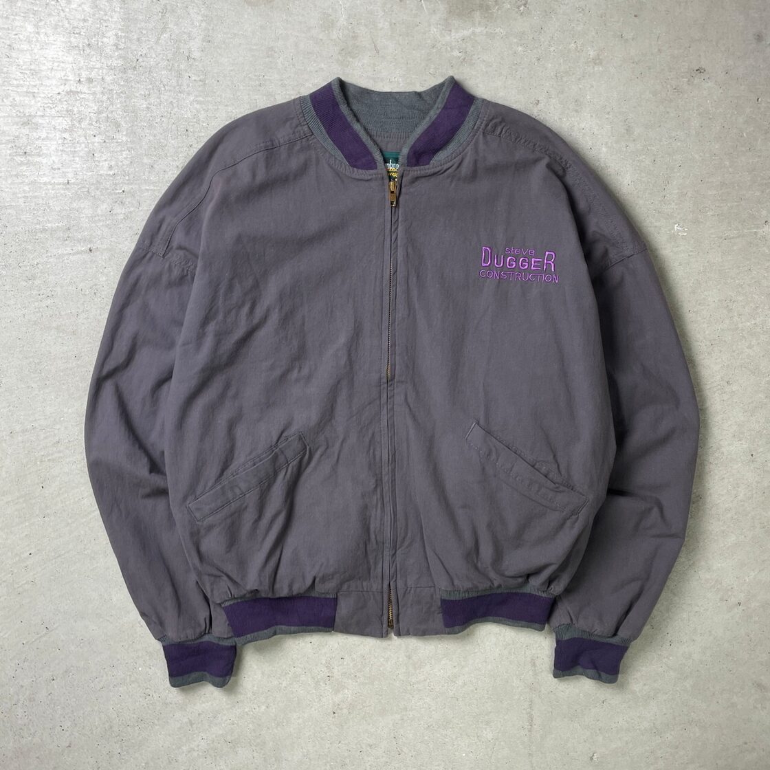 90年代 USA製 dunbrooke 企業刺繍ロゴ コットンブルゾン ジャケット 