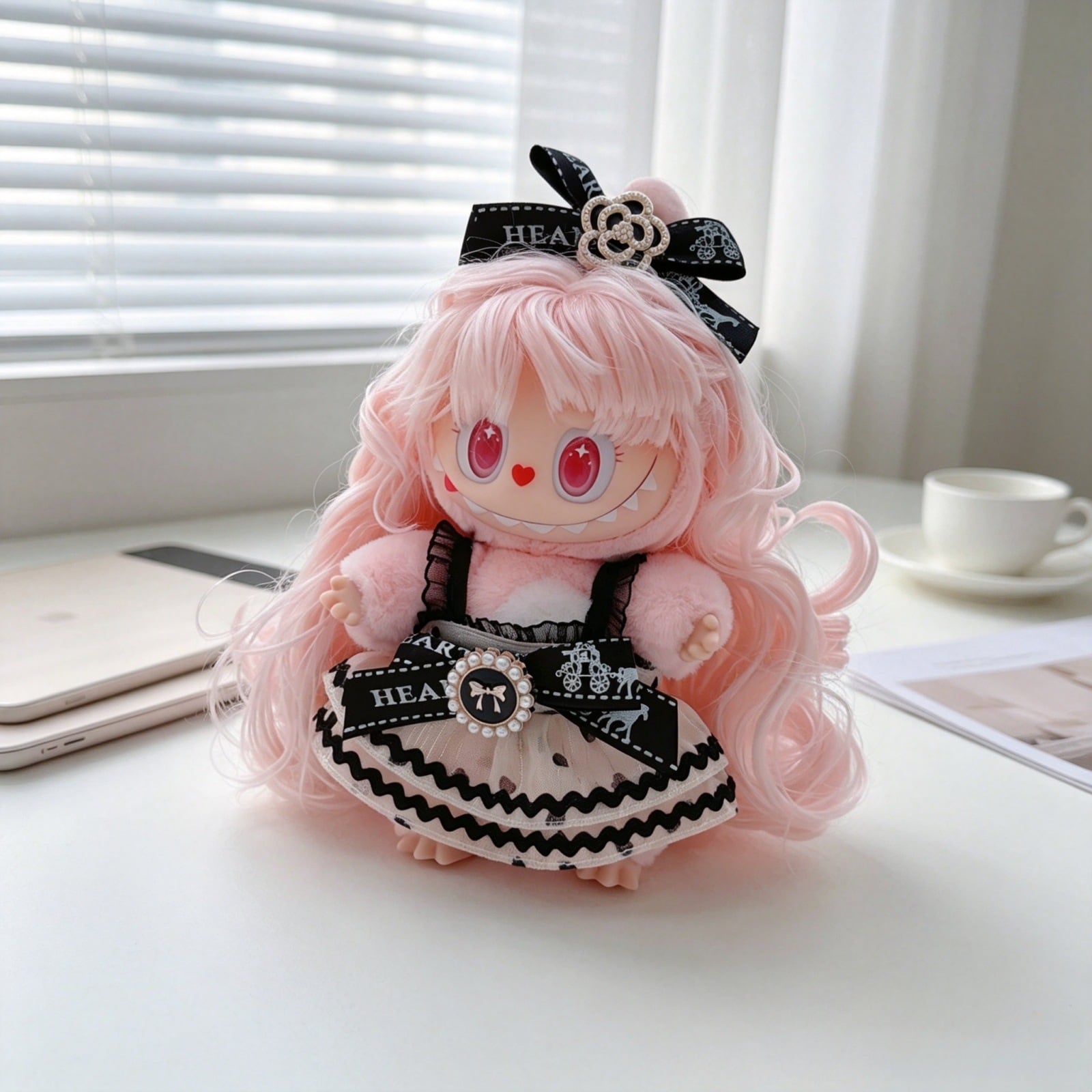 姫空♡おすわりぬい服 黒猫 ピンク +レオパードピンク 2点+ ストラップ 姫空♡おすわりぬい服 黒猫 ピンク +レオパードピンク 2点+ ストラップ