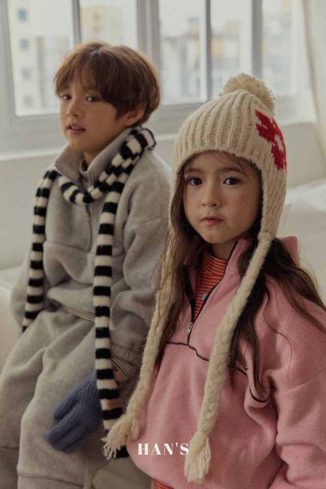 【取寄】han's｜fleece half-moon zip-up｜フリースハーフムーンジップアップ｜S-JL｜kids&jr｜25 winter