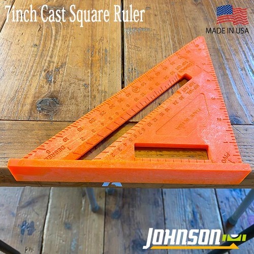 CAST SQUARE RULER 7inch キャストスクエア定規 7インチ JOHNSON LEVEL ジョンソン アメリカ 三角定規 DIY 建設現場 大工