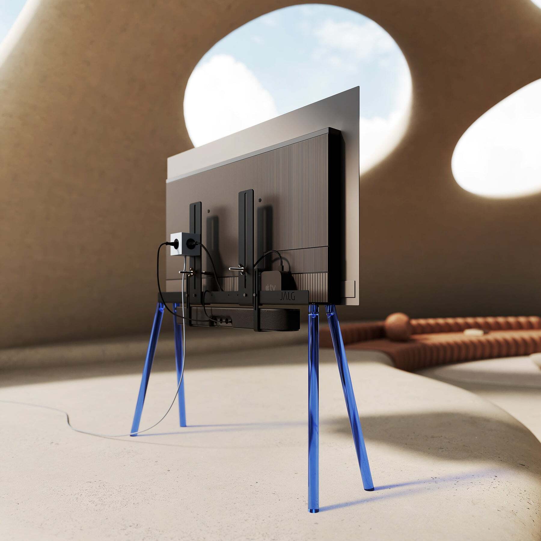 青い金属製テレビボード JALG TV STAND／REGULAR - ACRYLIC BLUE | HIMITSUKICHI