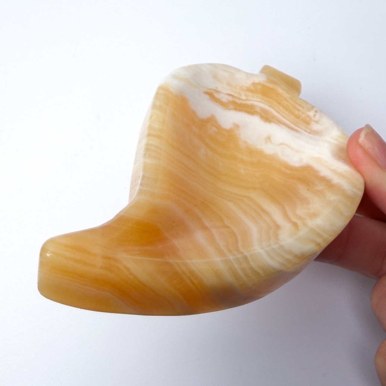 オレンジカルサイトの葉っぱ プレート * Orange Calcite * 天然石