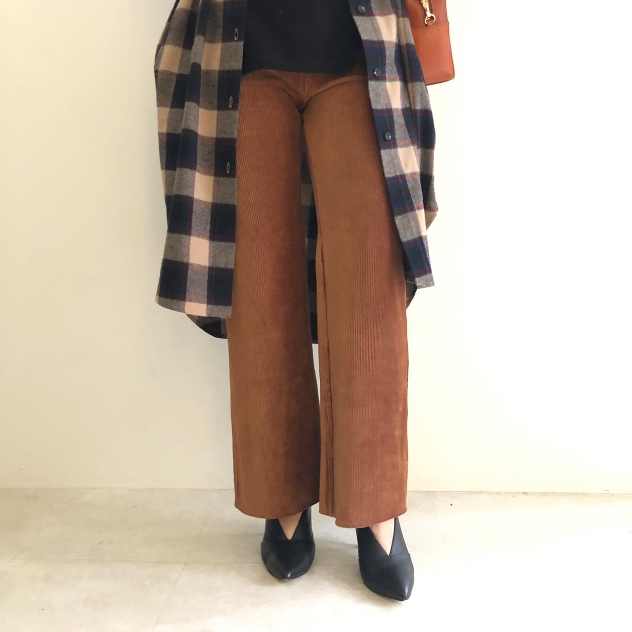 CHIGNONSTAR コットン リネン リブニット フレアパンツ www