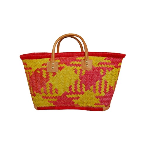 アウトレット品【かごバッグ】パニエM / Red x Yellow マルシェバッグ