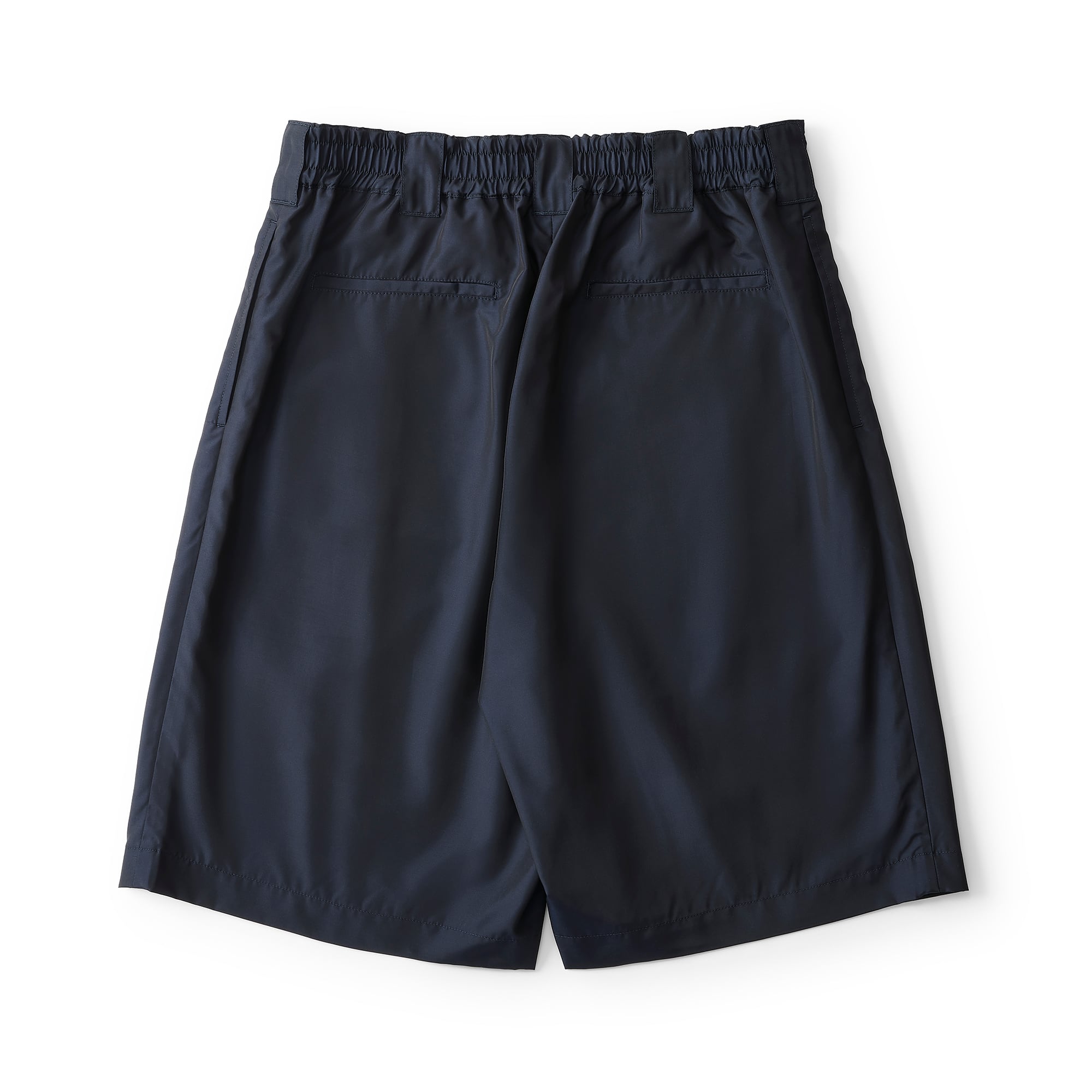 everyone two tuck nylon silk wide short pants (NAVY) | everyone