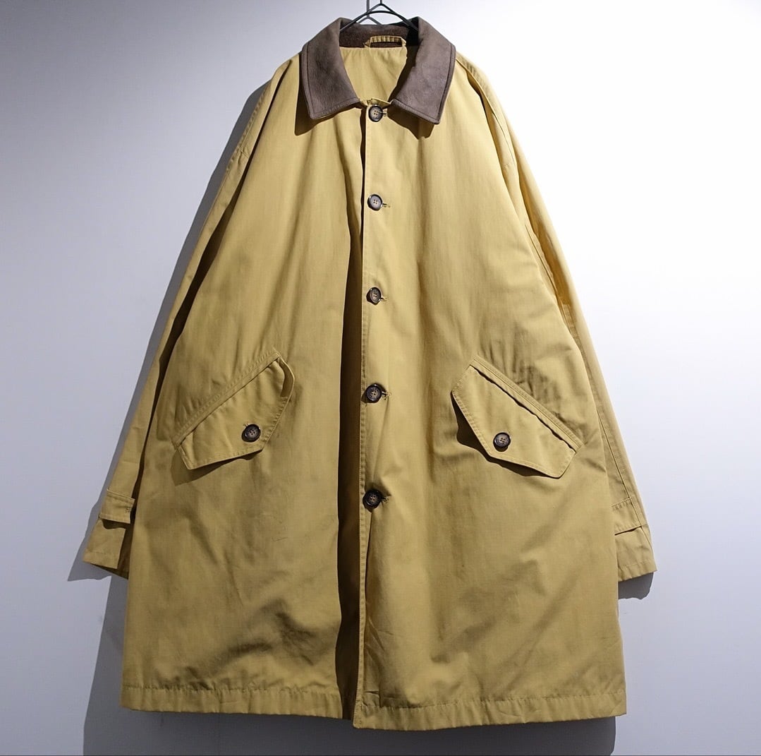 90s "YVES SAINT LAURENT" Yellow Leather Collar Coat