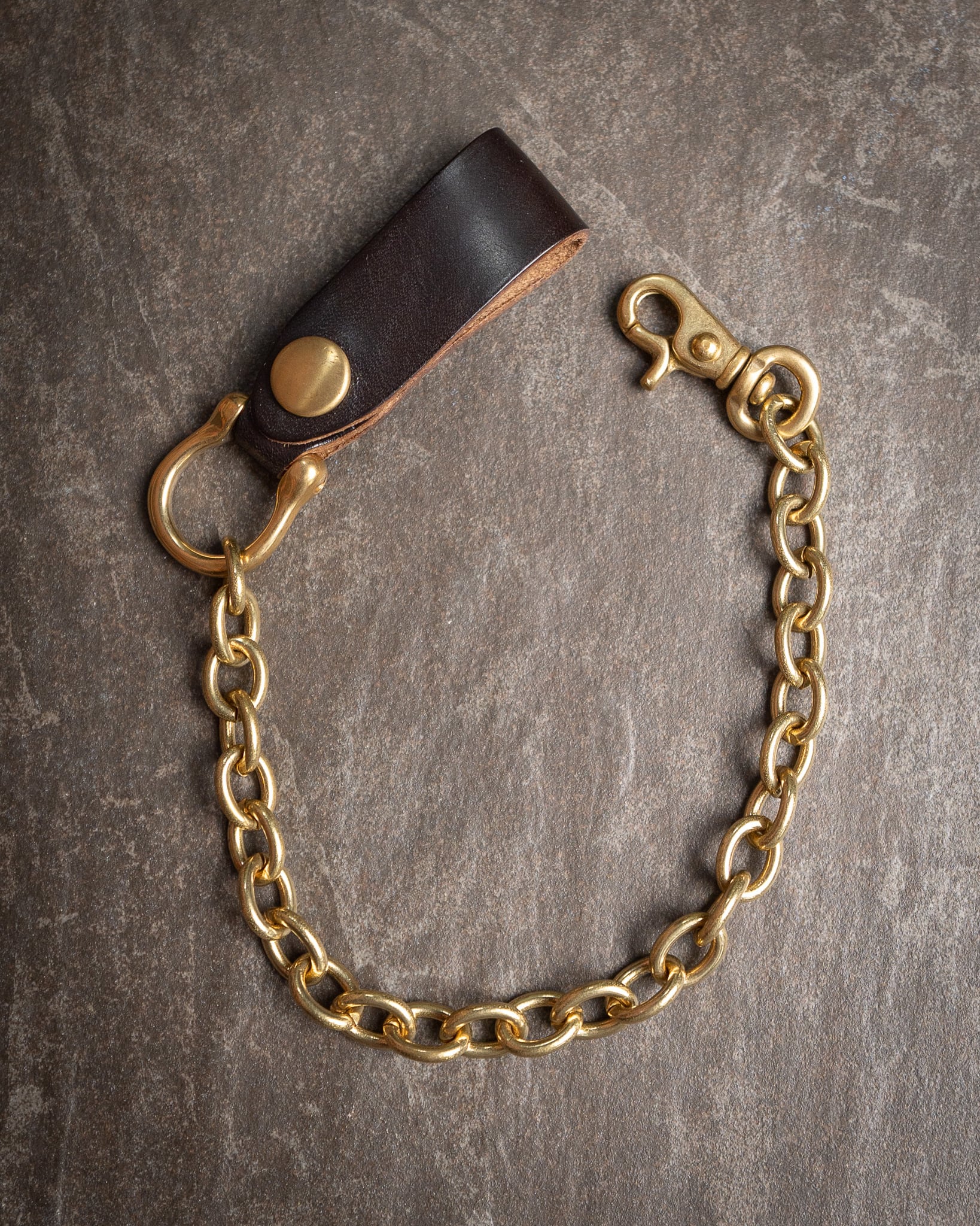 Additive and Line】Leather Wallet Chain Horse Butt & Brass WCH-006