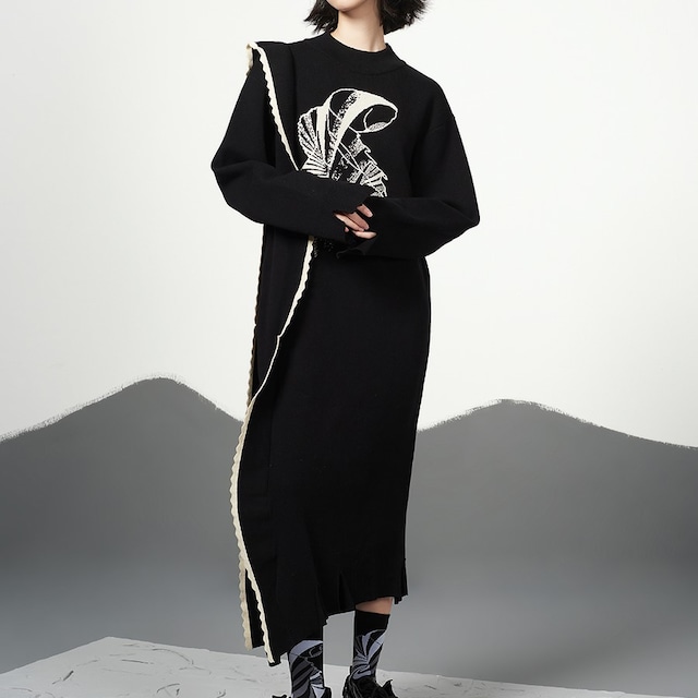 ＜★キャンペーン対象★＞ Original design long knit dress