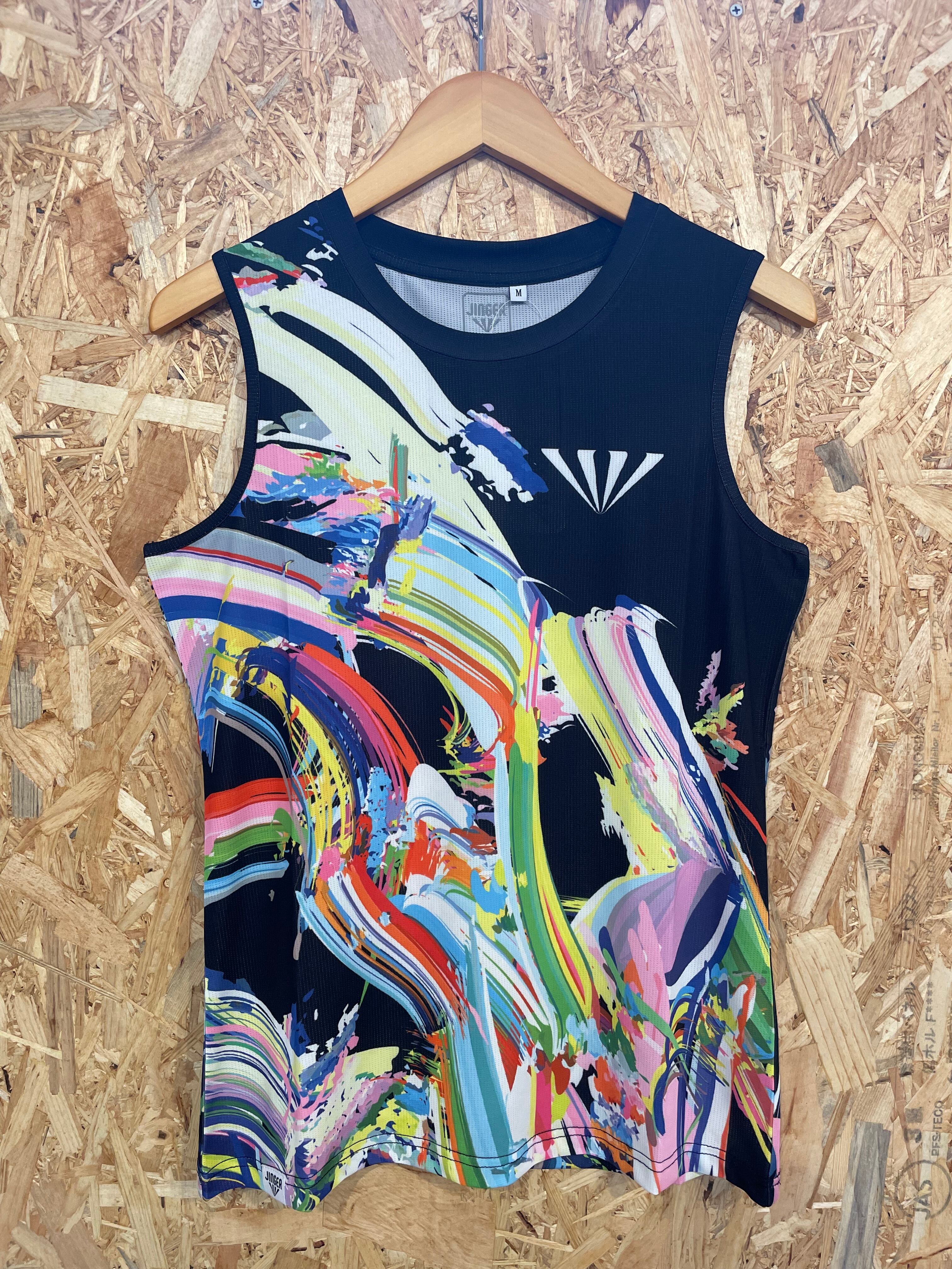 JINGER ジンガー　ランニングタイツ＆タンクトップ Lサイズ JINGER(ジンガー) メンズ・ランニングタイツ【JM-2022/BLK】 | runDAM