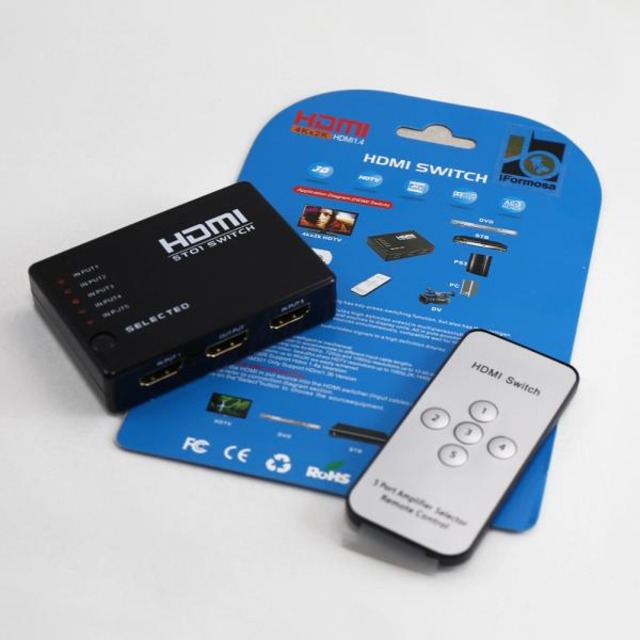iFormosa HDMI切替器 HDMIセレクター 入力5端子 出力1端子 5HDMI to 1HDMI 1080p 無線リモコン付き
