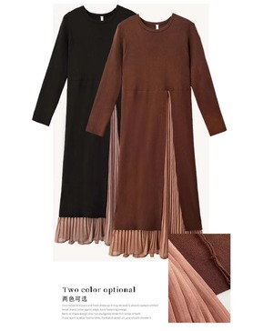 切り替えプリーツワンピース