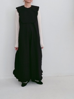 qiri / trapunto quilt collar オールインワン　/　black