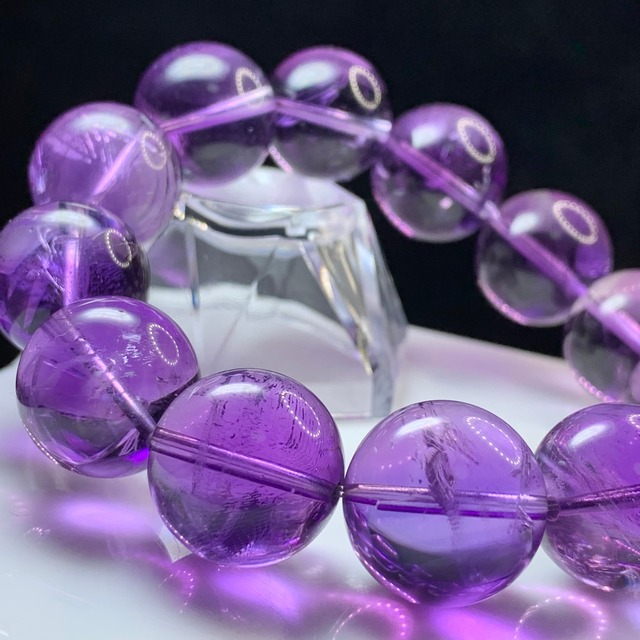 大玉☆超透明☆色合い美しいコントラストアメジスト・ブレスレット