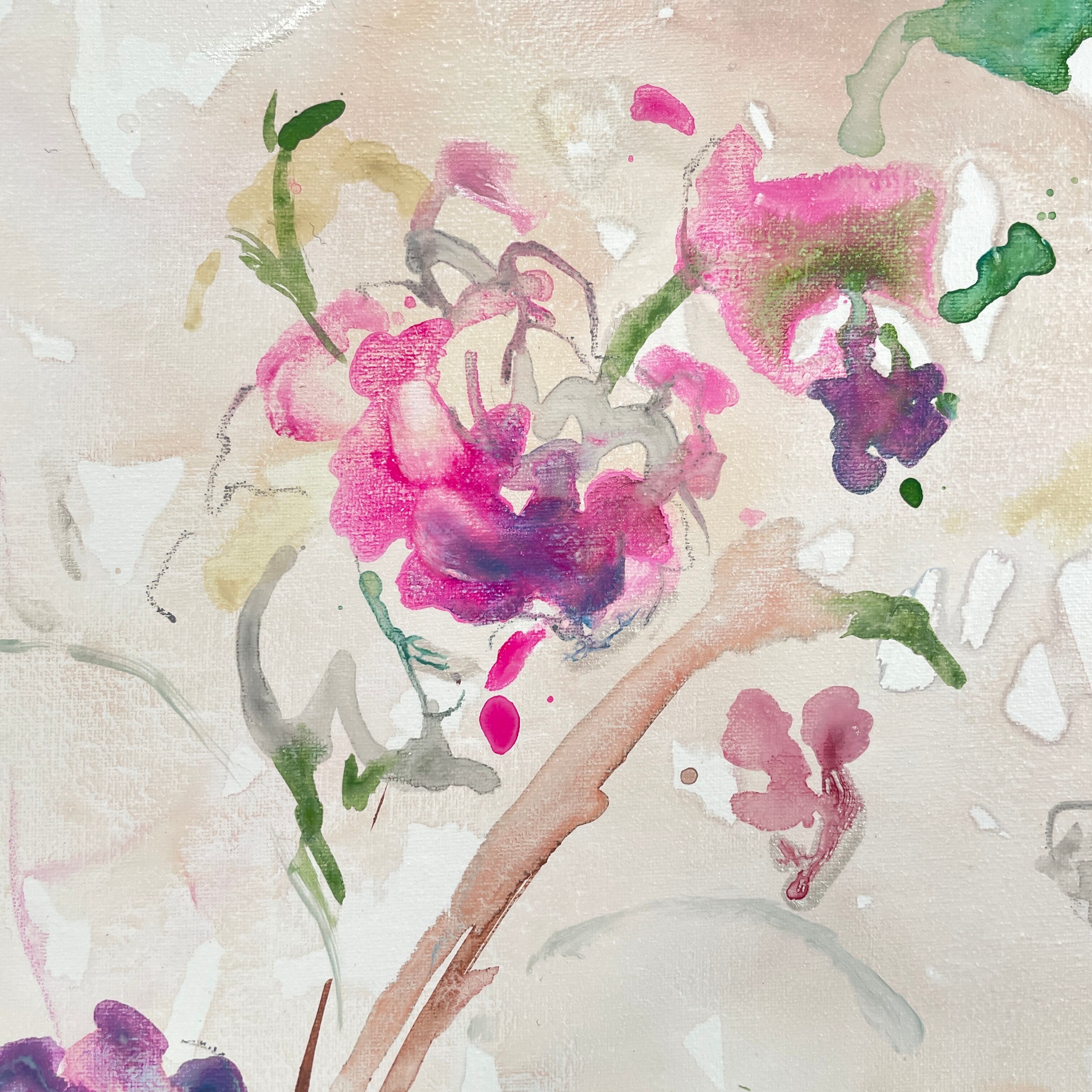 Dancing flowers No.153 − 花の抽象画（原画・一点物） | Ikumi