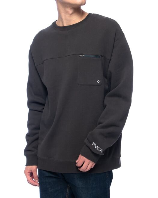 RVCA (ルーカ) FAKE CR クルー スウェット チャコール (PTK) BB042003 トレーナー