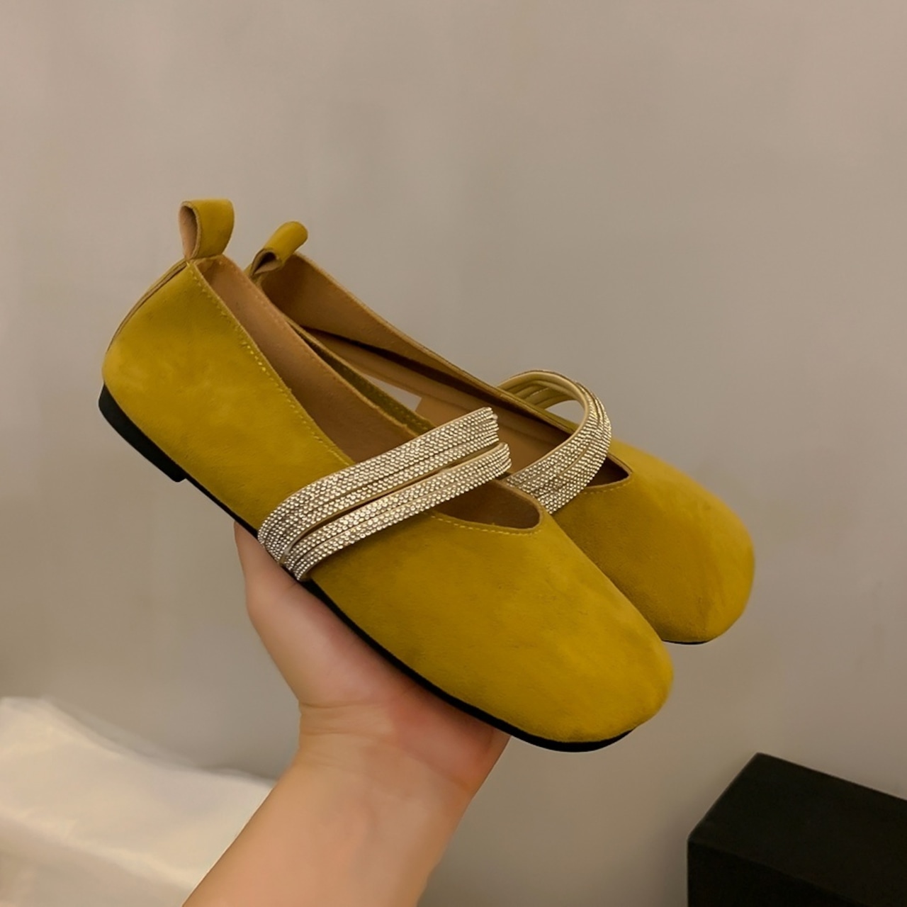 ラインストラップ フラットシューズ 90021