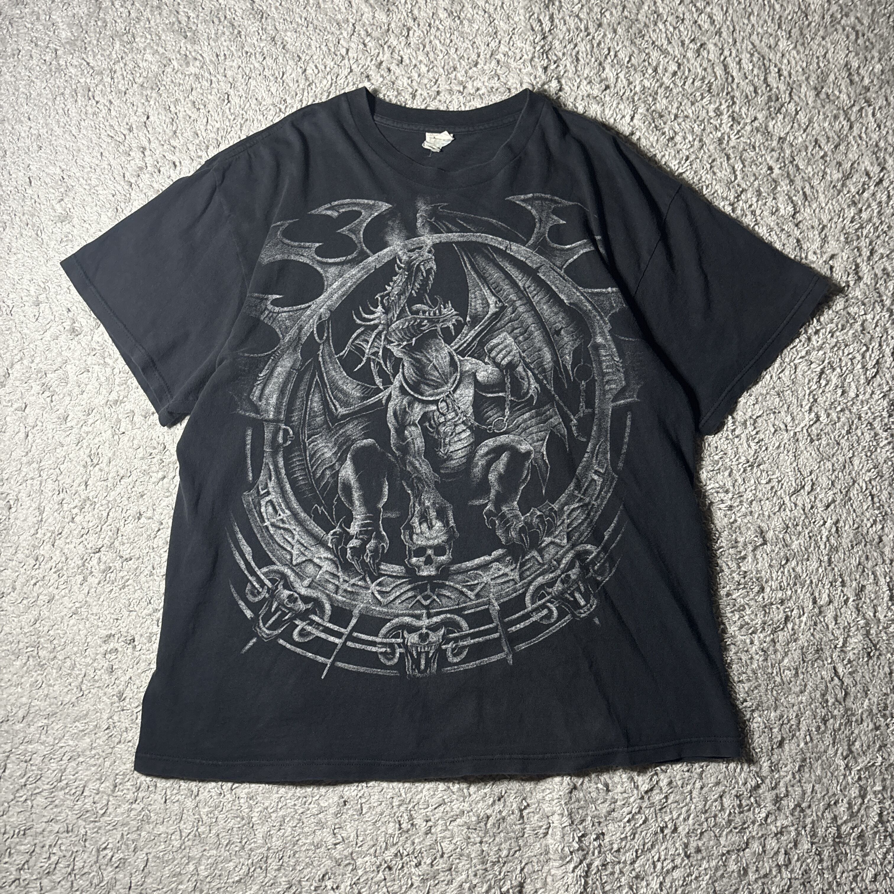 90s USA製 “ LARRY LABONTE ” EARTH WARRIOR PRINT TEE OLD VINTAGE