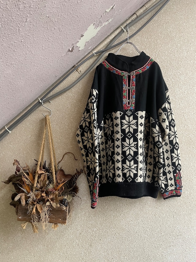 vintage nordic pullover knit