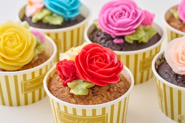 食べられるお花のカップケーキ【6個セット】