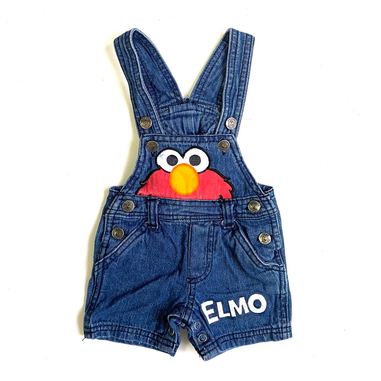 kids】SESAME STREET エルモ ELMO デニム ロンパース オーバーオール 