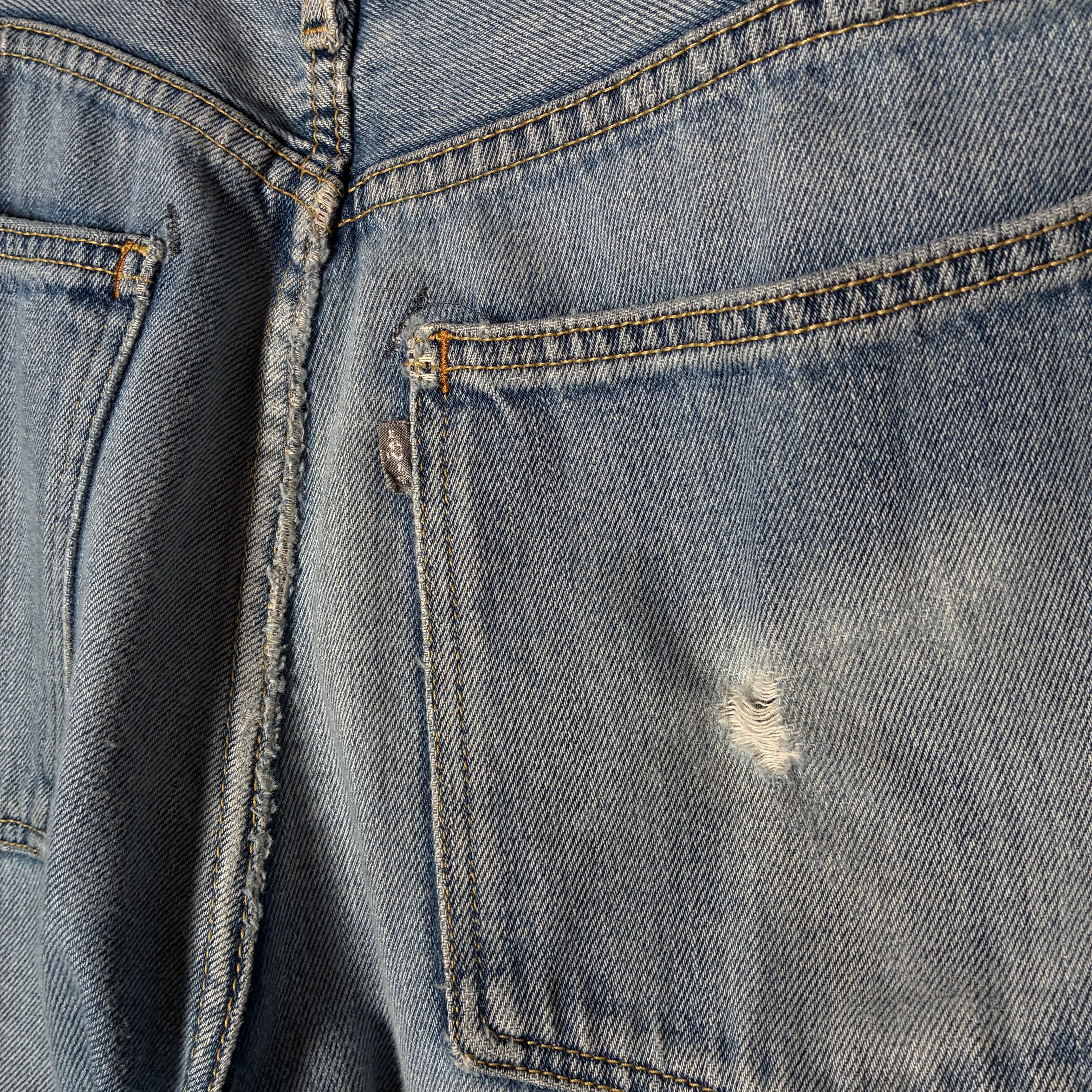 Levi's Silver Tab LOW+LOOSE W32 ブルー ダメージ リーバイス