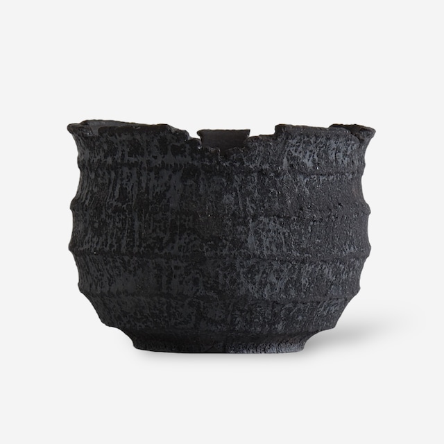 菊地元野 / AVOCADO BORDER ブラック 06 / XL / 約φ16.5cm / 植木鉢