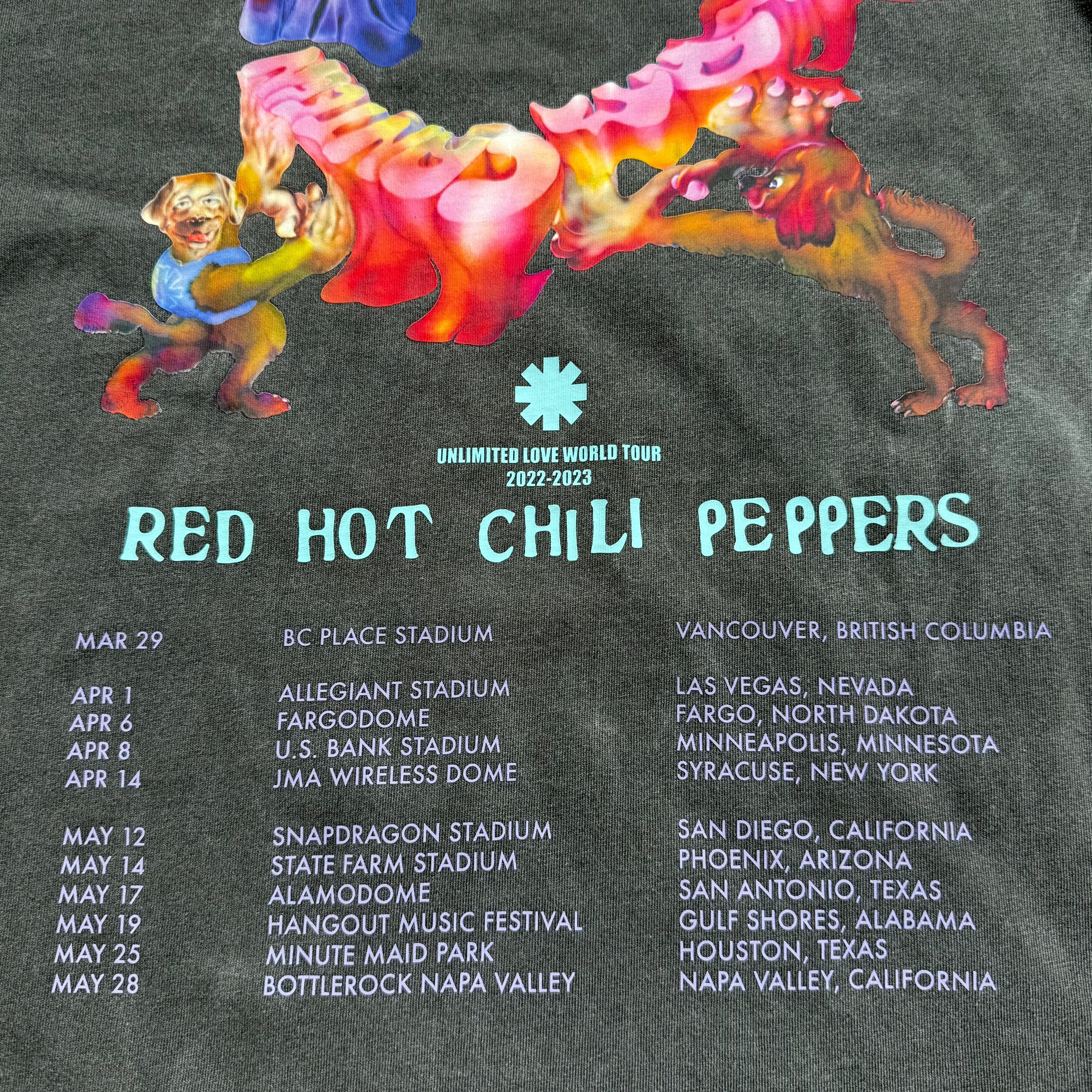 USED “RED HOT CHILI PEPPERS” 2022-2023 WORLD TOUR T-Shirt M