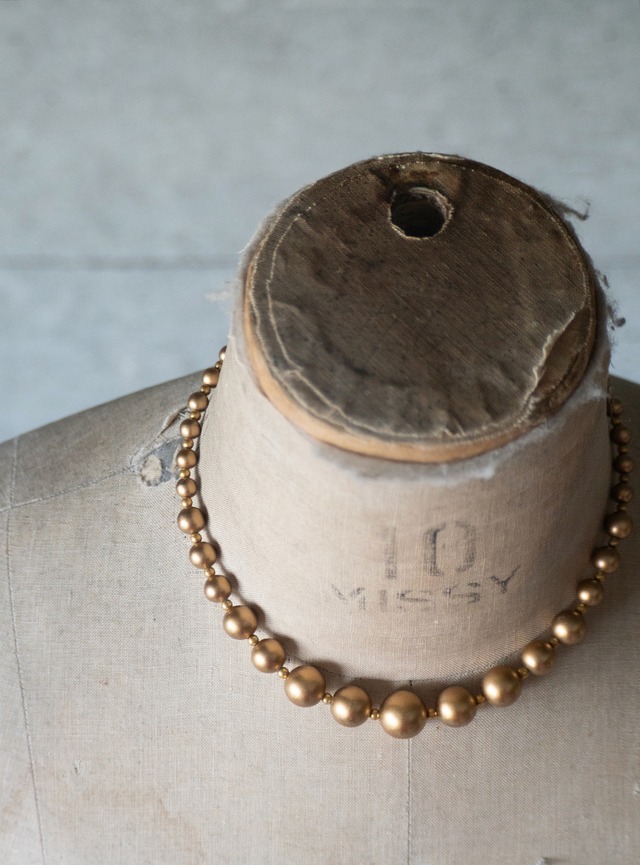 unknown used Gold color plated beads necklace