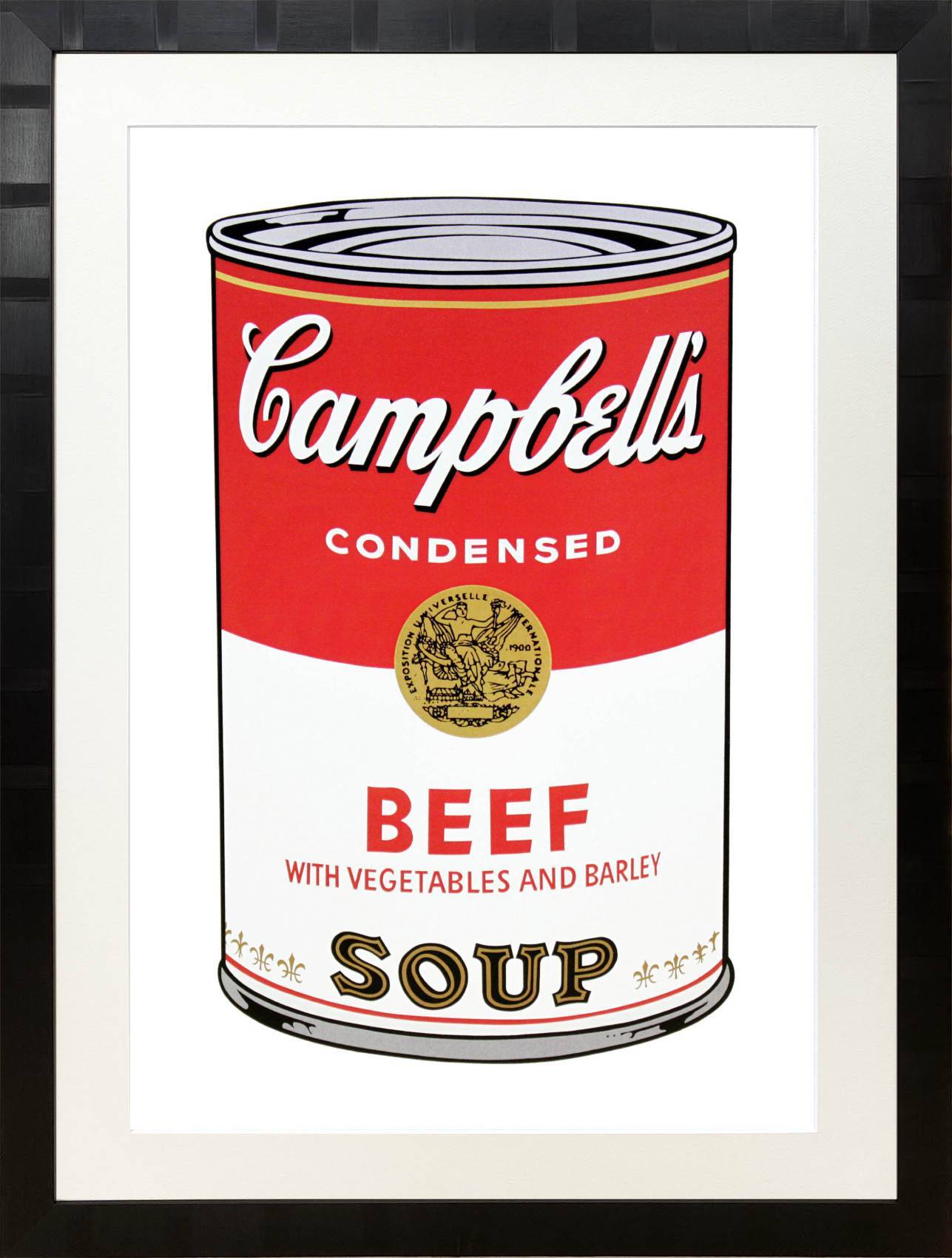 アンディ・ウォーホル「キャンベル・スープ(ビーフ)1968」展示用フック付大型サイズジークレ ポップアート 絵画